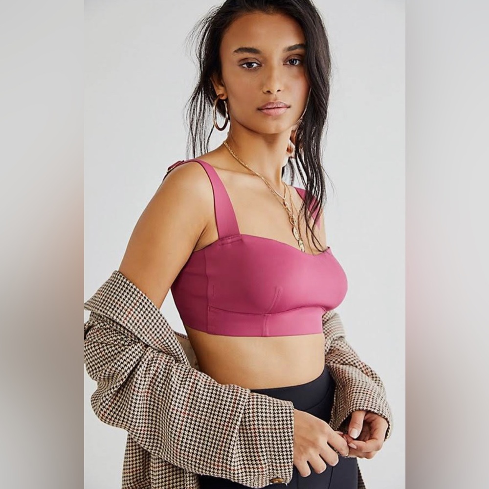 NWT Free People Naomi Longline Bra Dried Rose